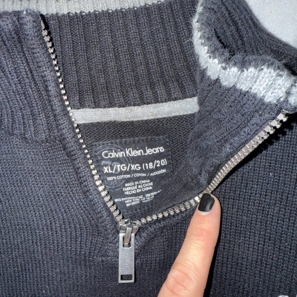 Calvin Klein Jeans Men's Black Zip-Up Sweater Size XL - Picture 2 of 4